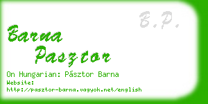 barna pasztor business card
